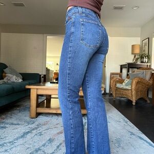 Classic High-Rise Straight Jeans in Medium Blue - Women